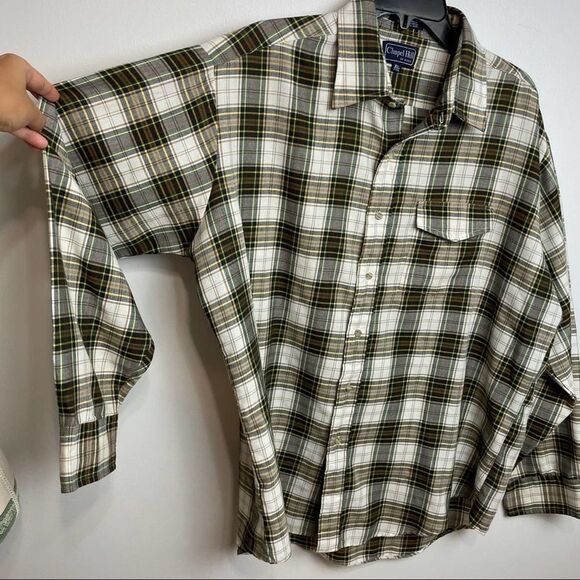 Chapel Hill Yellow White Green Plaid Cotton Blend Button Down Shirt size  XL - Picture 10 of 11